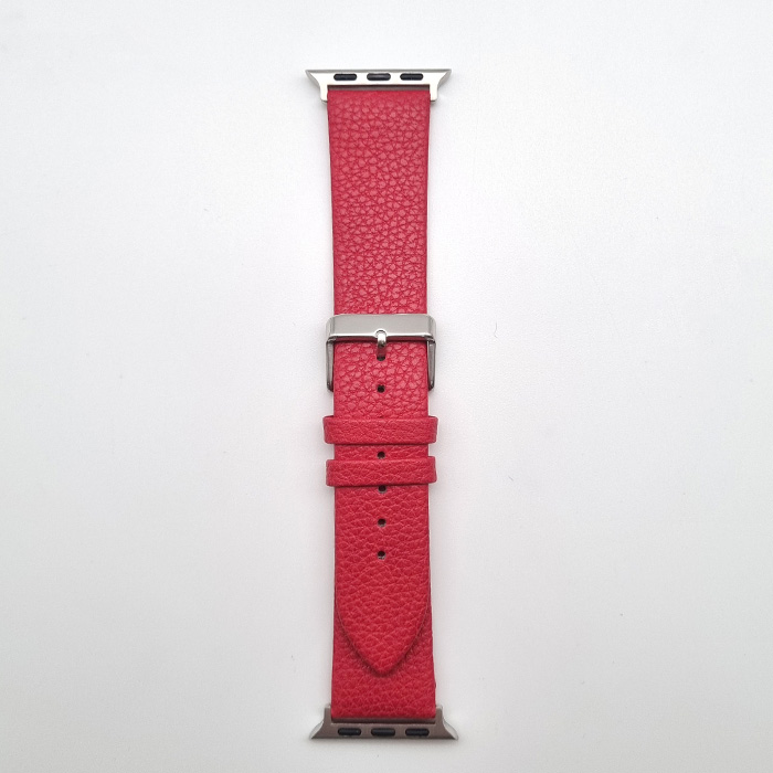 Apple Watch 38/40. Ремешок, текстура кожи, красный