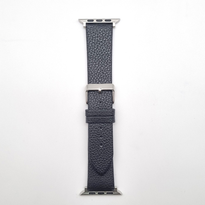 Apple Watch 42/44/45. Ремешок, текстура кожи, черный