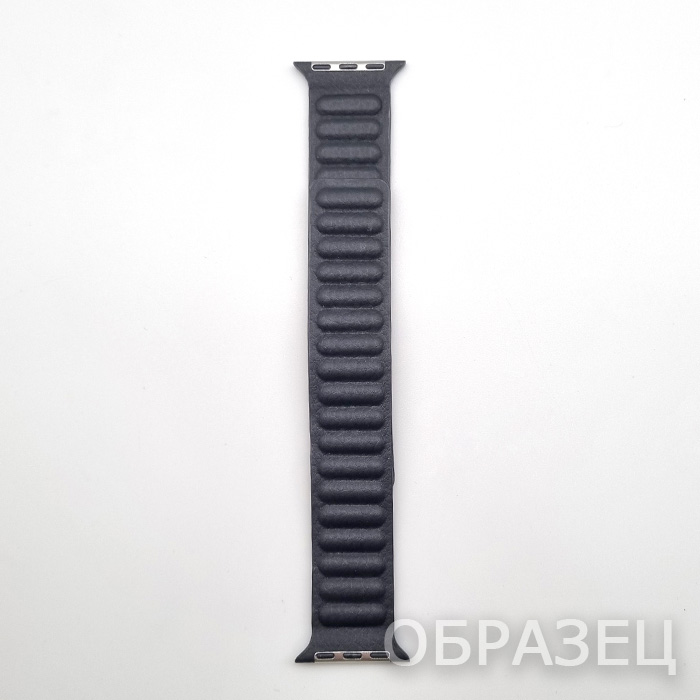 Apple Watch 42/44/45. Ремешок, Puffy Leather, текстура кожи, черный
