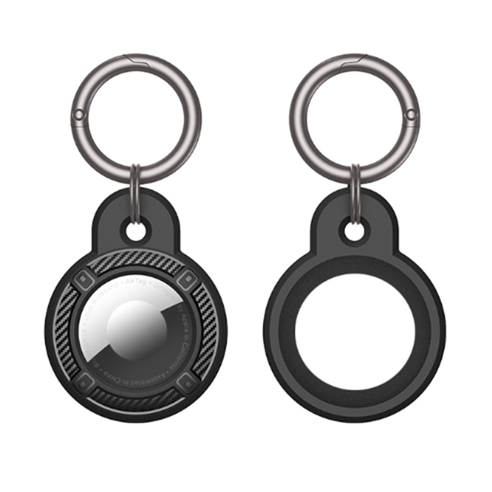 AirTag. Чехол, Carbon, силикон, черный