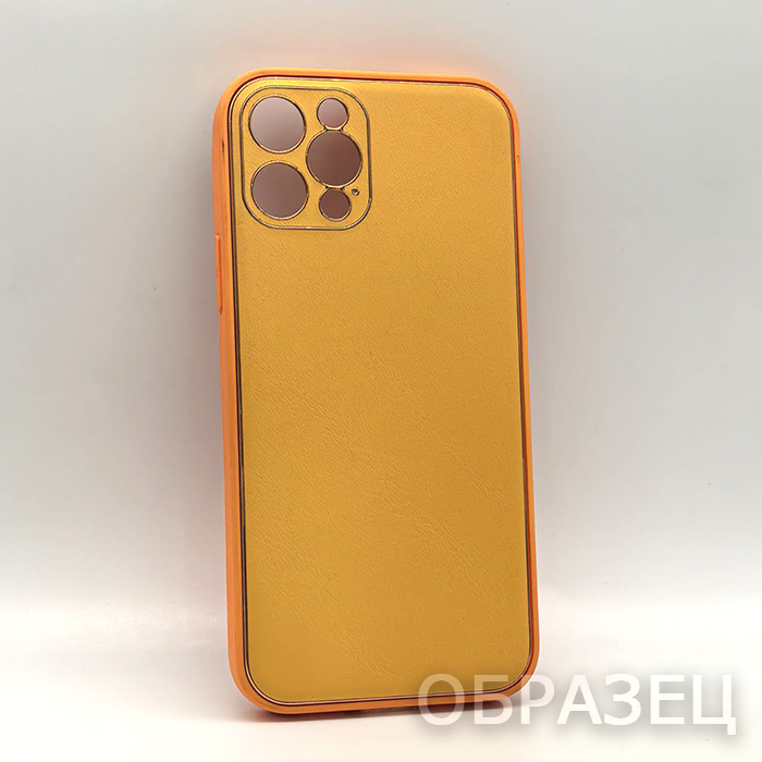 iPhone 13 Pro. Накладка, Luxury Leather, оранжевый