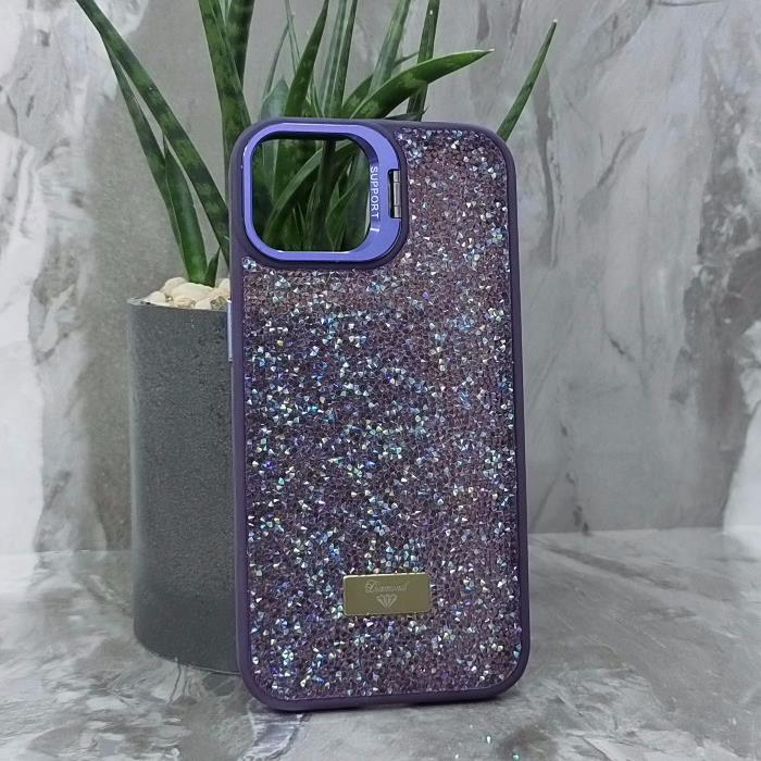 iPhone 13. Накладка, Support Camera Diamond, камера-подставка, фиолетовый