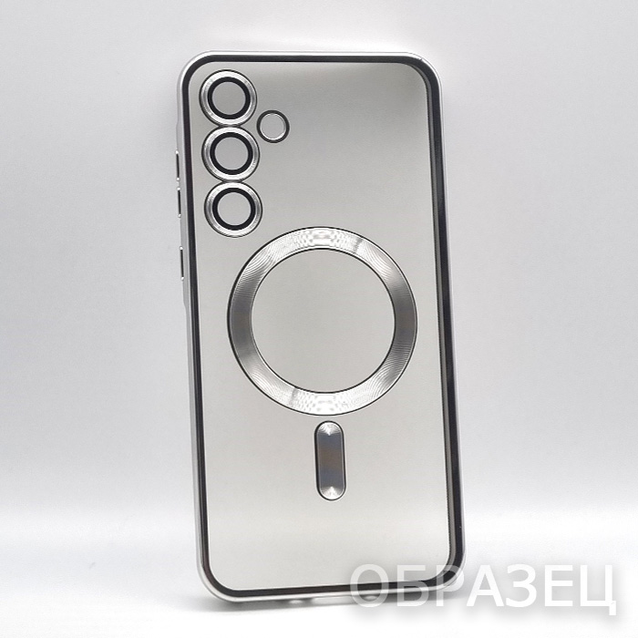 iPhone 13 Mini. Накладка, Simple Mag Camera, силикон, серебристый