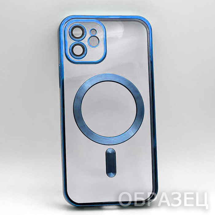 iPhone 13 Mini. Накладка, Simple Mag Camera, силикон, синий