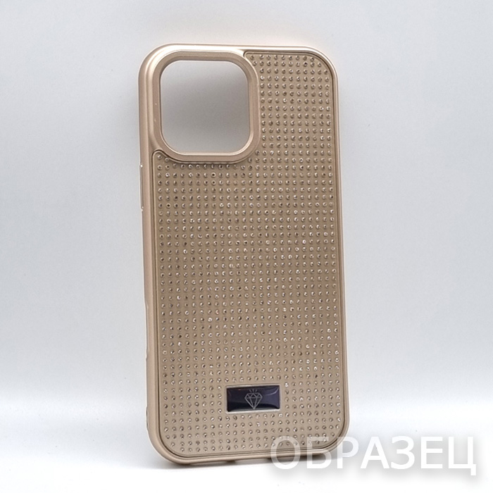 iPhone 13 Pro Max. Накладка, Many Crystals, стразы, золотой