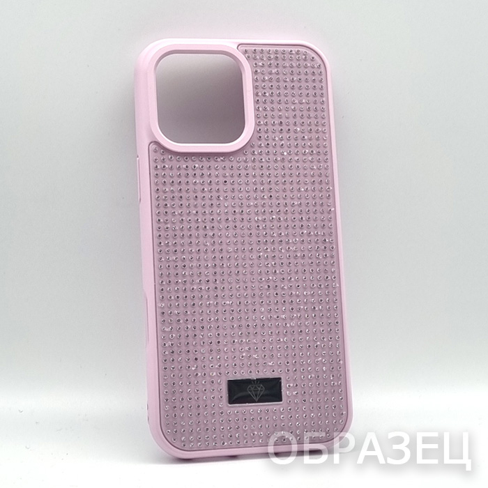 iPhone 13 Pro Max. Накладка, Many Crystals, стразы, розовый