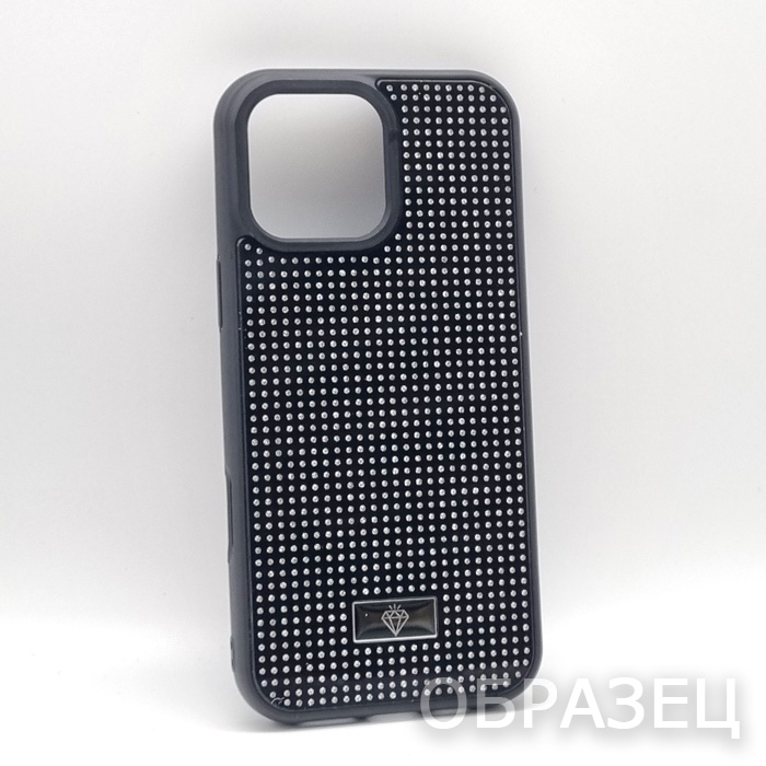 iPhone 13 Pro Max. Накладка, Many Crystals, стразы, черный