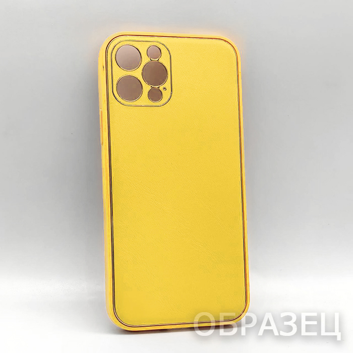 iPhone 13 Pro Max. Накладка, Luxury Leather, желтый
