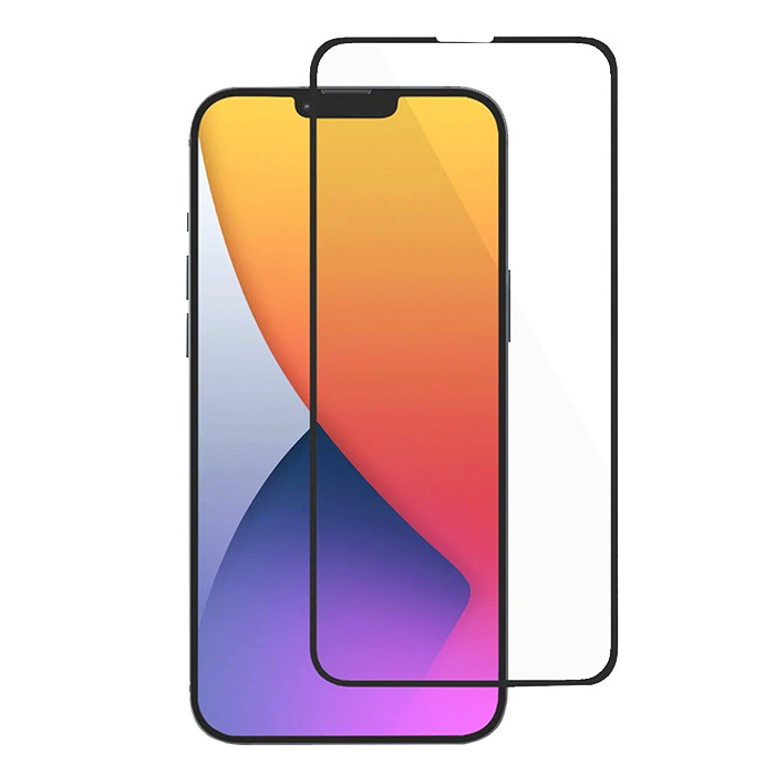 Стекло защитное для iPhone 13 Mini, Anti-static, противоударное, черная рамка, Full Glue