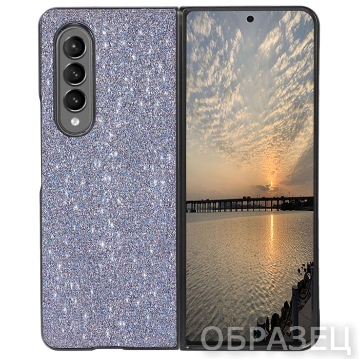 Samsung Z Fold 3. Накладка, пластик, двусторонняя, блестки