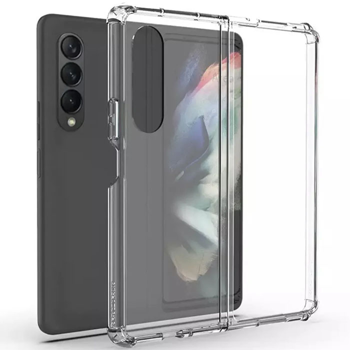 Samsung Z Fold 3. Накладка, силикон + пластик, прозрачный