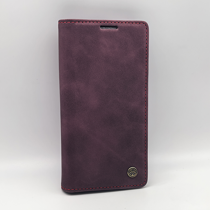 Samsung S22. Книжка, Caseme, бордовый