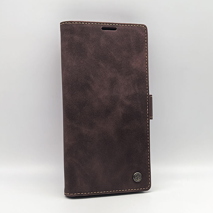 Samsung S22 Ultra. Книжка, Caseme, магнит сбоку, коричневый