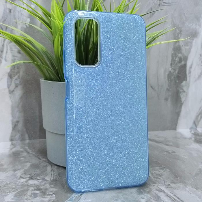 Xiaomi Redmi Note 11/Note 11s. Накладка, силикон, пластик, блестки, голубой