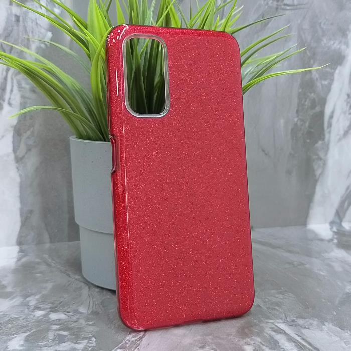 Xiaomi Redmi Note 11/Note 11s. Накладка, силикон, пластик, блестки, красный