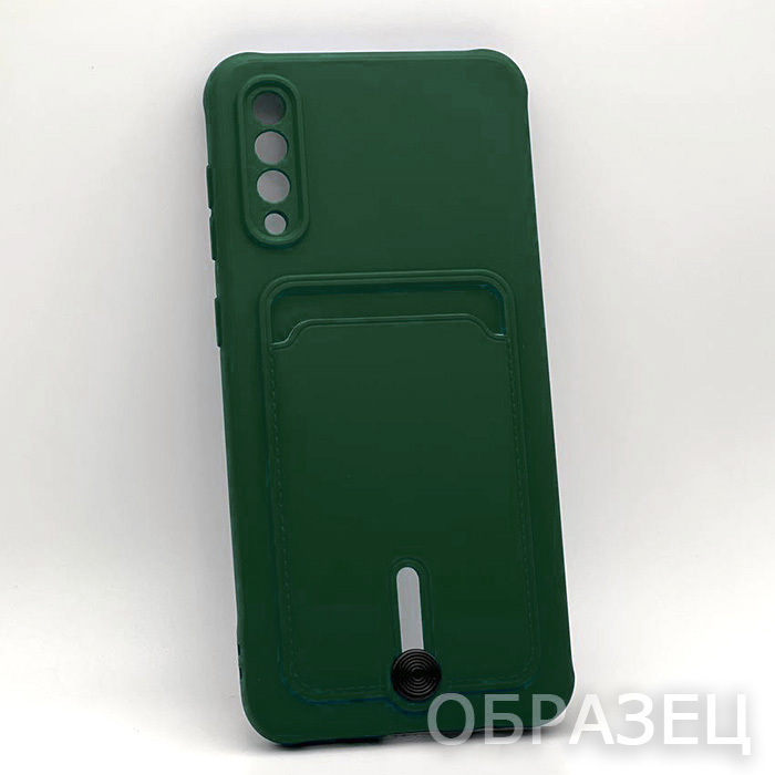 Samsung A13 4G. Накладка, Soft Card Slide, темно-зеленый
