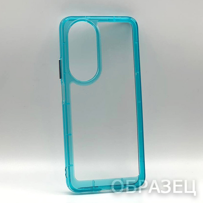 Samsung A53. Накладка, Heavy Clear Armor, голубые края, прозрачный