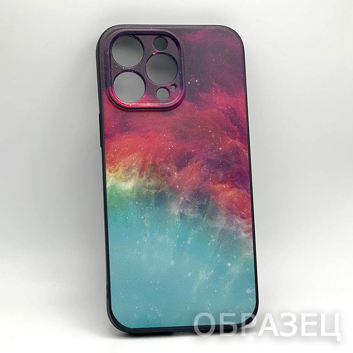 Xiaomi 12 Pro. Накладка, силикон, Simple Print, Космос, черный красный и бирюзовый