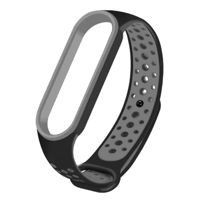 Xiaomi Mi Band 5/6/7. Ремешок, спортивный, черно-серый