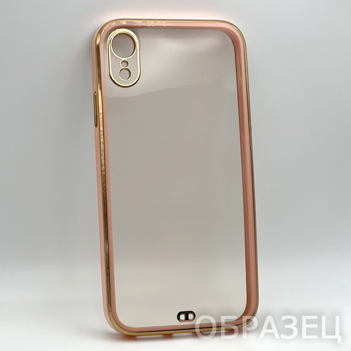 Realme C31. Накладка, VSN, окантовка розово-золотая, прозрачный