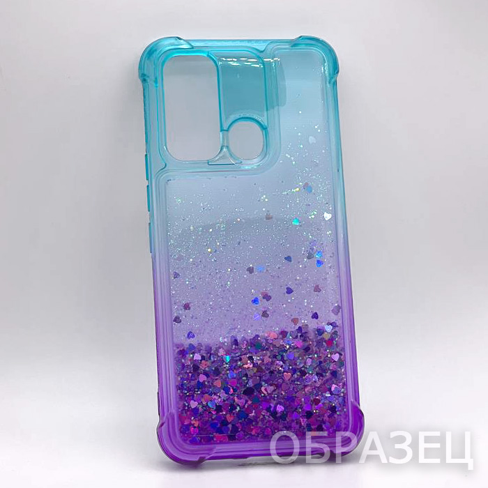 Infinix HOT 12i. Накладка, Liquid Armor, градиент фиолетовый и бирюзовый