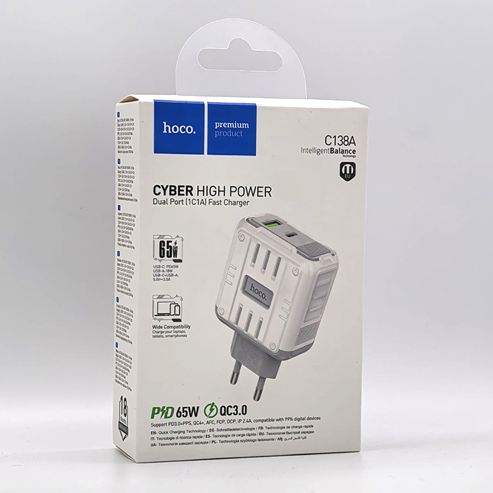 СЗУ Hoco C138A PD65W+QC GaN