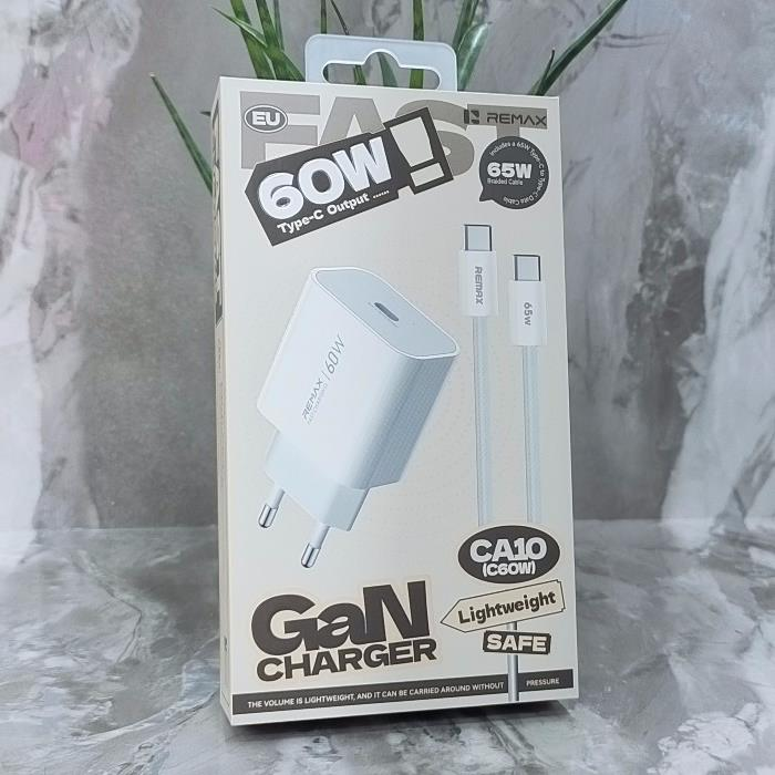 СЗУ Remax RP-CA10 PD60W GaN TypeC TypeC, белый