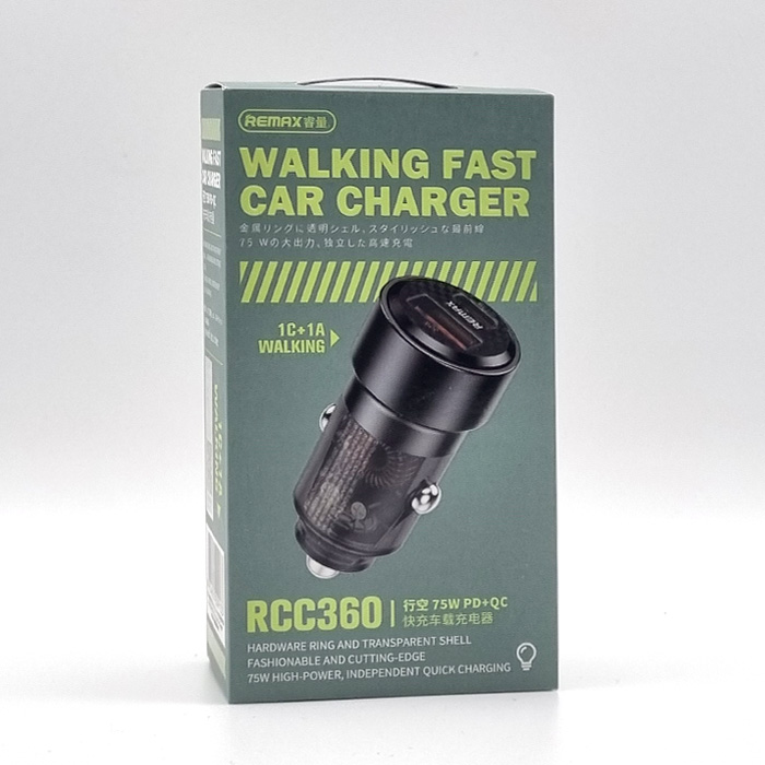 Зарядное в авто Remax RCC360 PD75W+QC