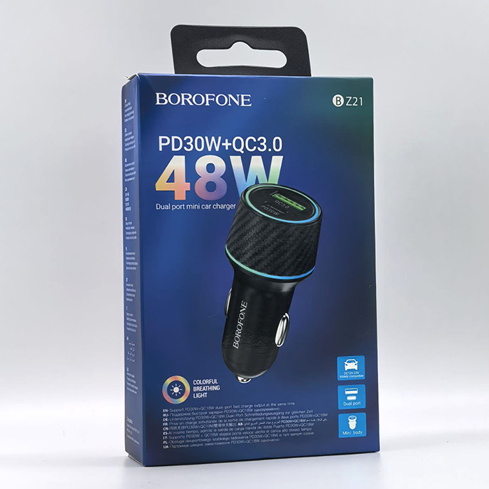 Зарядное в авто Borofone BZ21 PD30W+QC