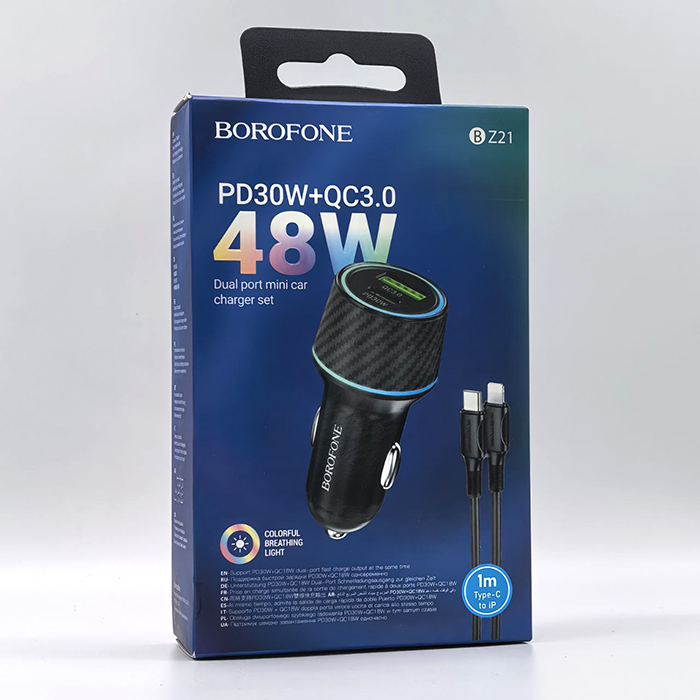 Зарядное в авто Borofone BZ21 PD30W+QC TypeC TypeC