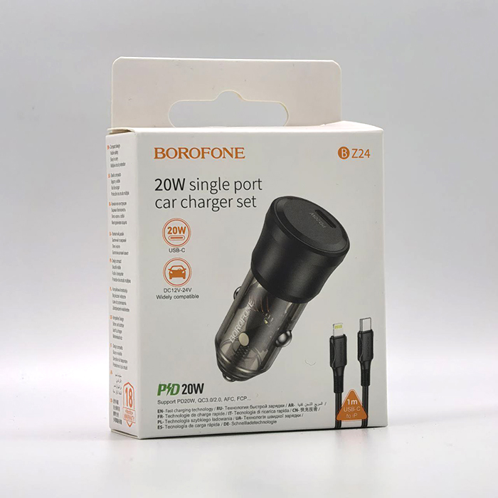 Зарядное в авто Borofone BZ24 PD20W TypeC Lightning