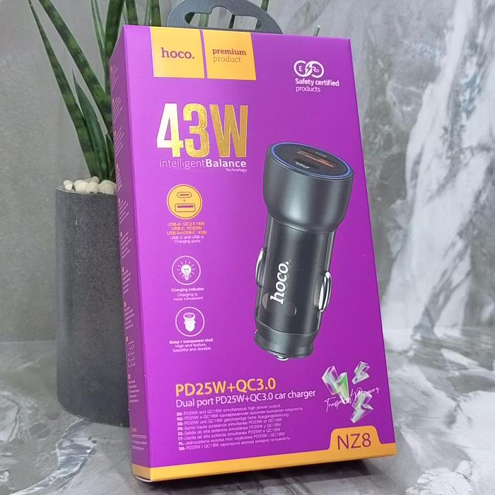 Зарядное в авто Hoco NZ8 PD25W+QC18W