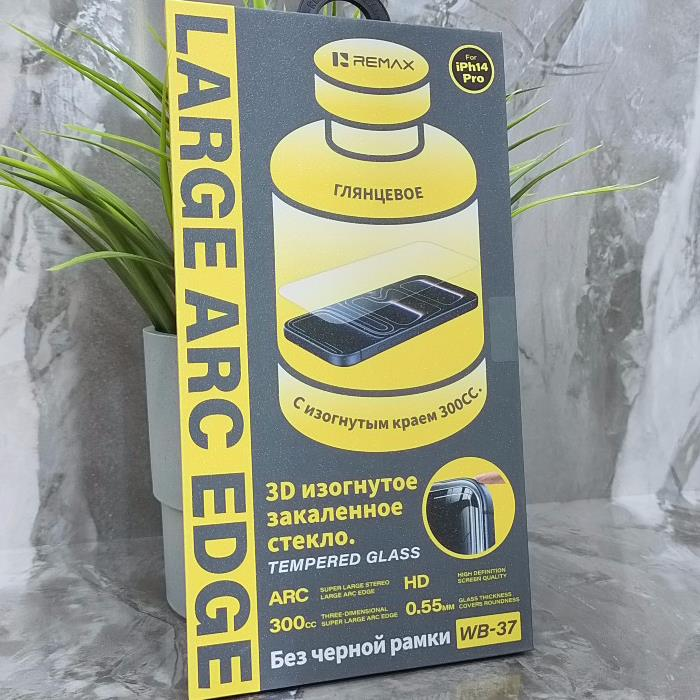 Стекло защитное для iPhone 14 Pro, Remax, без рамки, 3D изогнутое, прозрачное