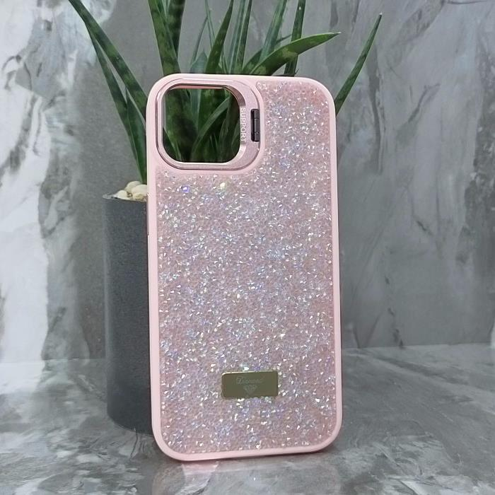 iPhone 14. Накладка, Support Camera Diamond, камера-подставка, розовый