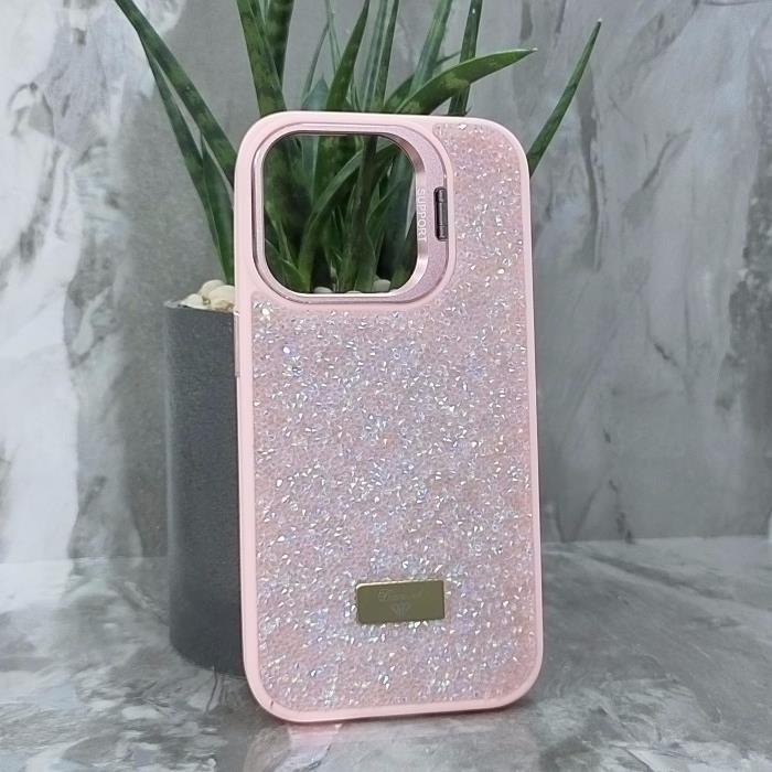 iPhone 14 Pro. Накладка, Support Camera Diamond, камера-подставка, розовый