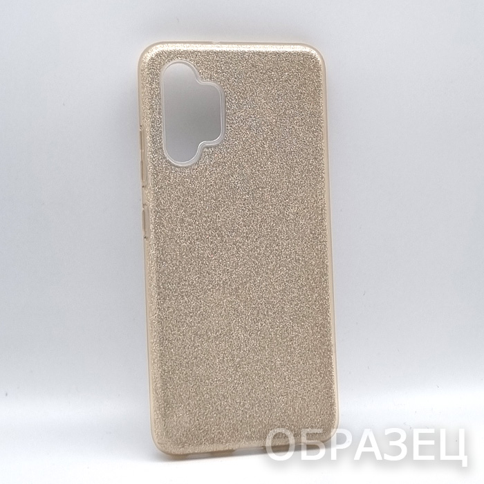 iPhone 14 Plus/15 Plus. Накладка, силикон, пластик, блестки, золотой