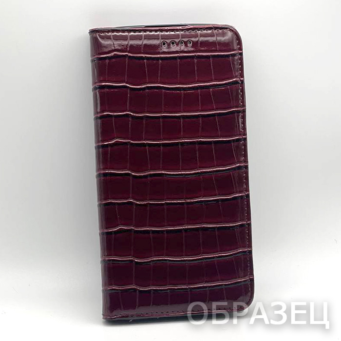 iPhone 14 Pro Max. Книжка, Глянцевая кожа, темно-бордовый