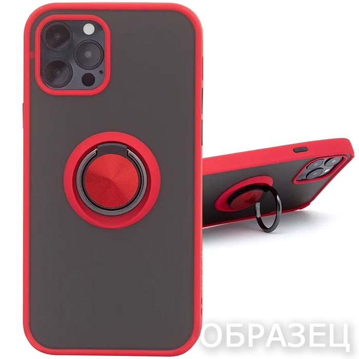 Tecno Spark 9 Pro. Накладка, Rock Matte Ring, красный