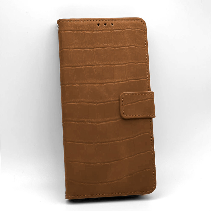 Tecno Pop 6 Pro. Книжка, Classic Croc Leather, коричневый