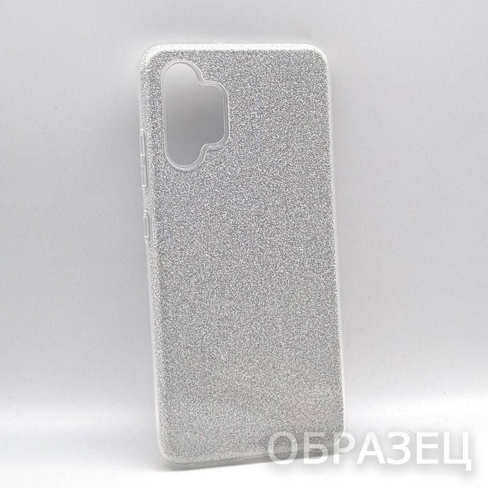 Xiaomi Redmi Note 12 5G/POCO X5. Накладка, силикон, пластик, блестки, серебристый