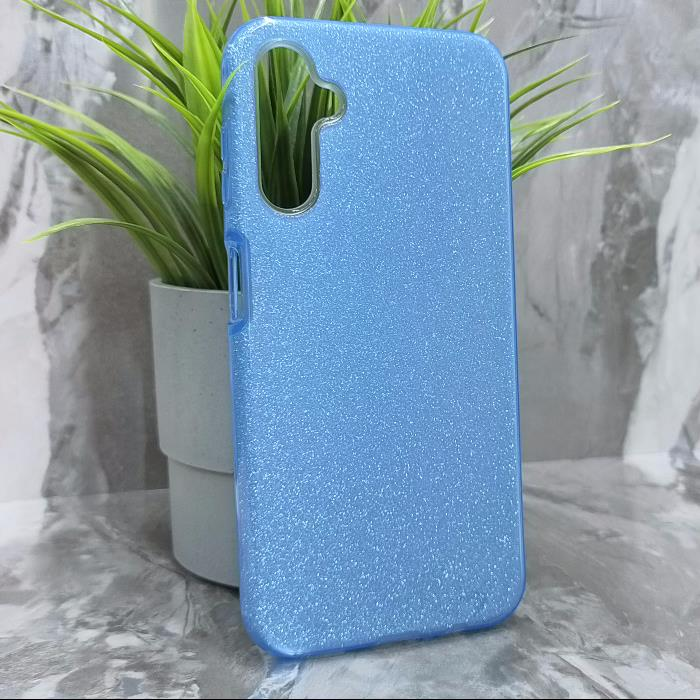 Samsung A14. Накладка, силикон, пластик, блестки, синий
