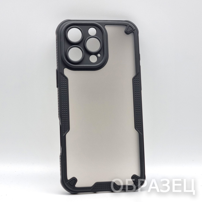 Samsung S23 Ultra. Накладка, Rugged Shield Camera, черный полу-прозрачный