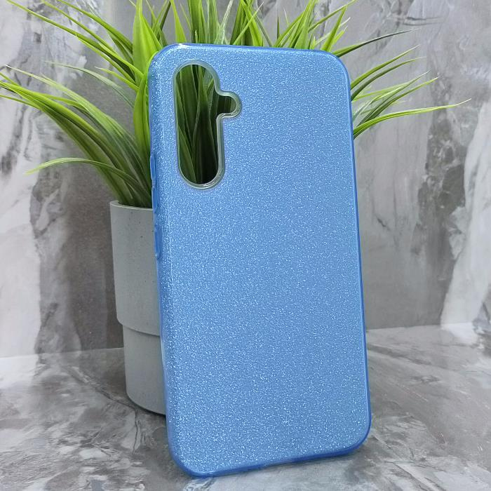 Samsung A54 5G. Накладка, силикон, пластик, блестки, синий