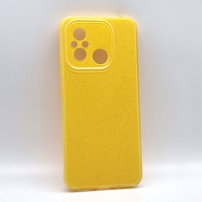 Xiaomi Redmi 12C/POCO C55. Накладка, Heavy TPU, блестки, желтый