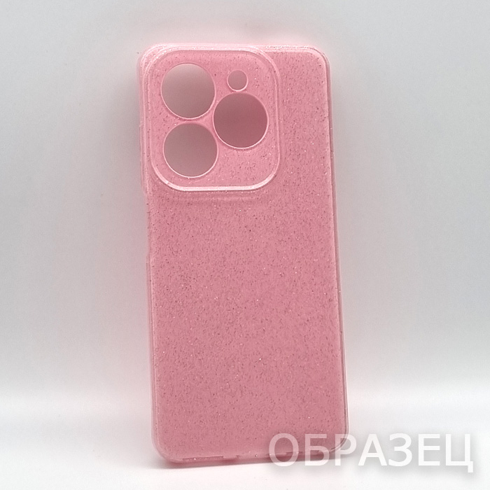 Xiaomi Redmi 12C/POCO C55. Накладка, Heavy TPU, блестки, светло-розовый
