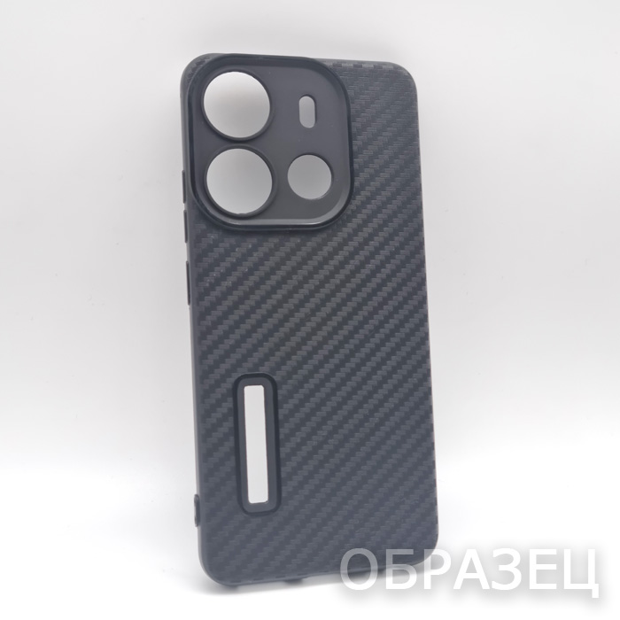 Tecno Spark 10/10C. Накладка, Slim Carbon New, черный