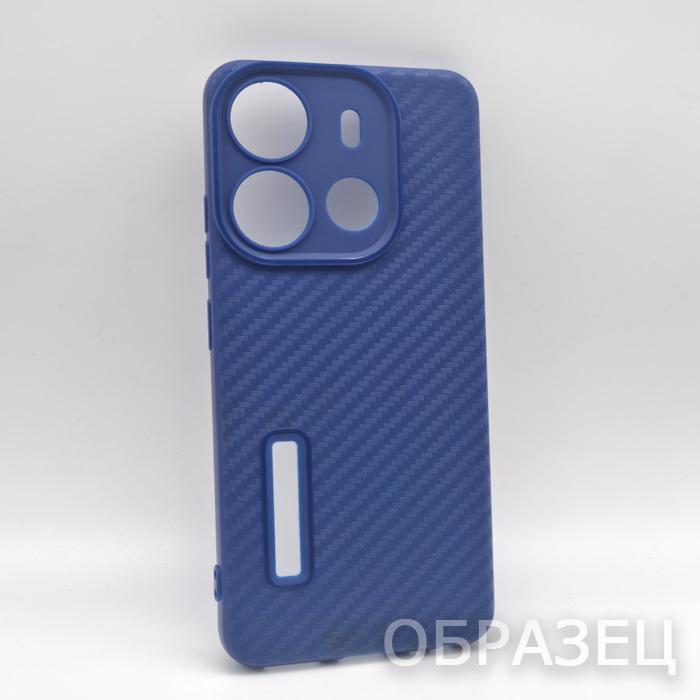 Tecno Spark 10/10C. Накладка, Slim Carbon New, синий
