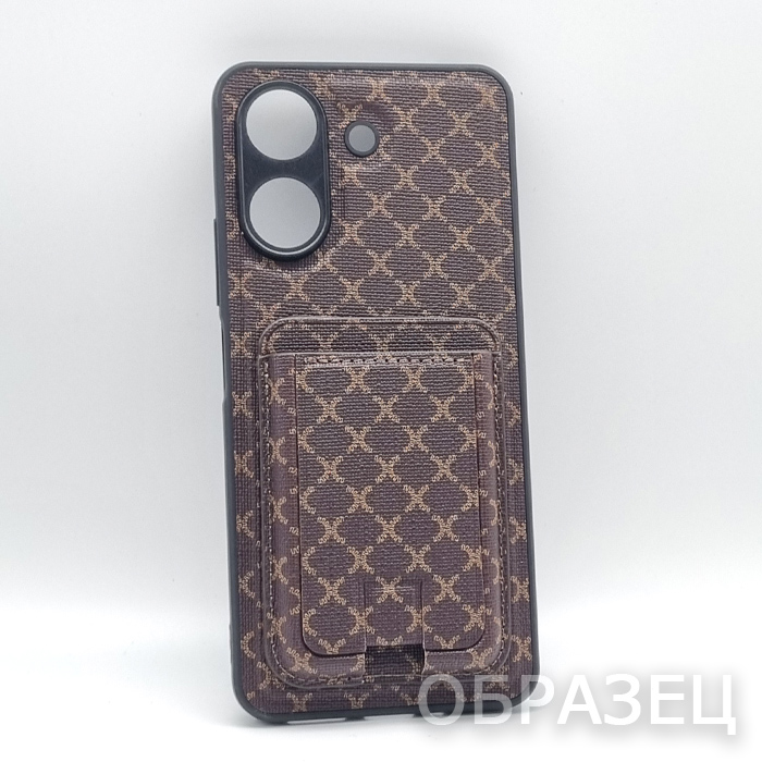 Xiaomi Redmi 12 4G. Накладка, Pattern Card, коричневый