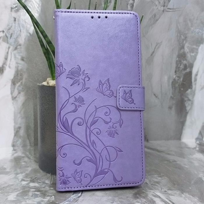 Huawei Nova Y91/Nova 14i. Книжка, бабочка и цветы, фиолетовый