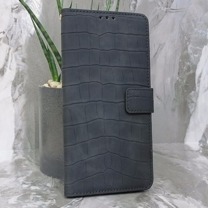 Huawei Nova Y91/Nova 14i. Книжка, Classic Croc Leather, черный